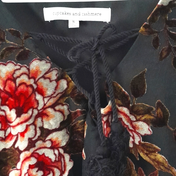 Cupcakes & Cashmere Women's Floral Black Valda Dress Small - Picture 5 of 7